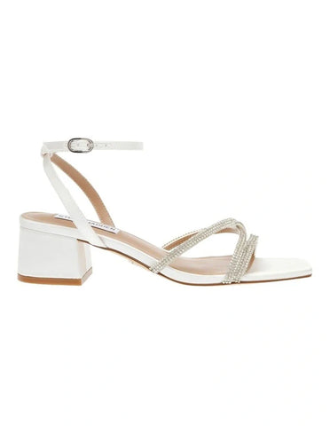 STEVE MADDEN Gabby Sandal Ivory Satin 30-50 non discounted