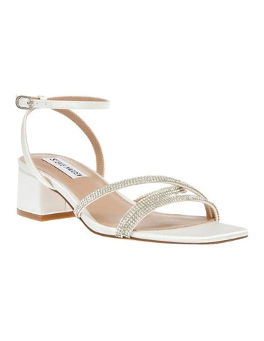 STEVE MADDEN Gabby Sandal Ivory Satin 30-50 non discounted