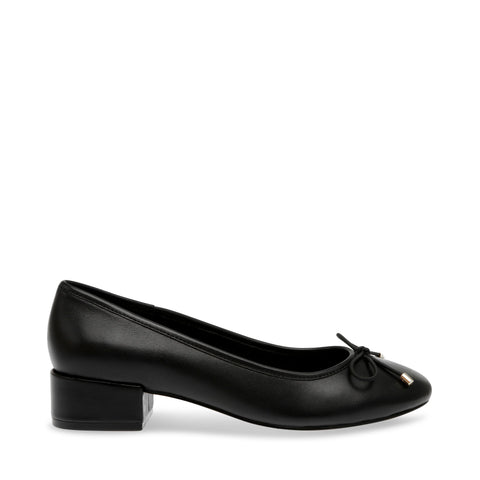 STEVE MADDEN Cherish Ballerina Black Leather Baleríny a mokasíny