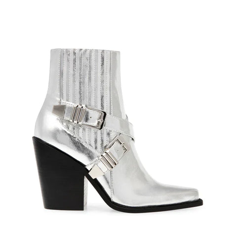 STEVE MADDEN Scripter Silver Cowboy boots