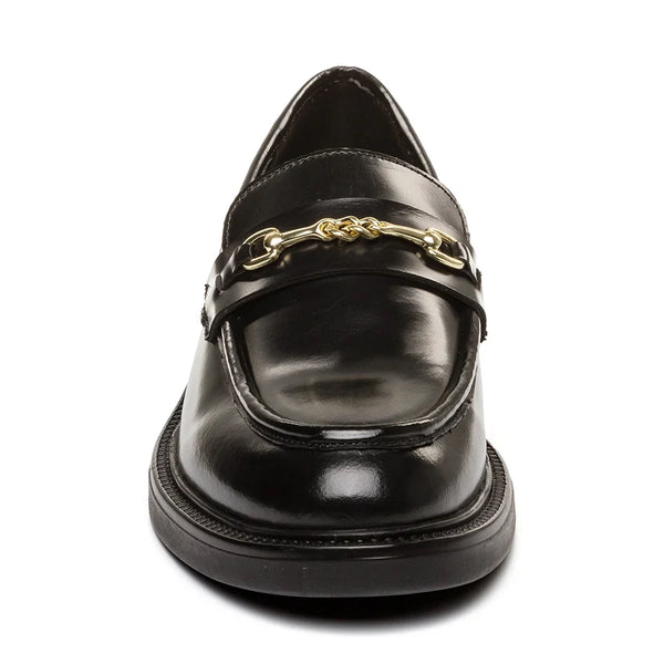 HUDDLES LOAFER BLACK LEATHER - Steve Madden Polska