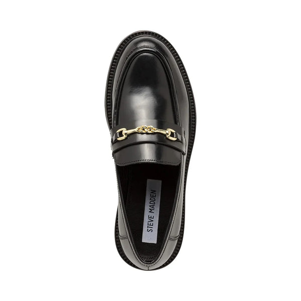 HUDDLES LOAFER BLACK LEATHER - Steve Madden Polska