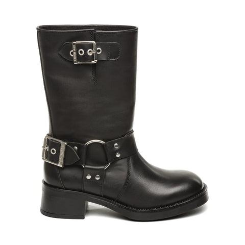 STEVE MADDEN BLESSING BOOT BLACK LEATHER BLACK