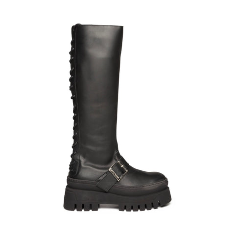 STEVE MADDEN Chez Boots Black Leather BLACK