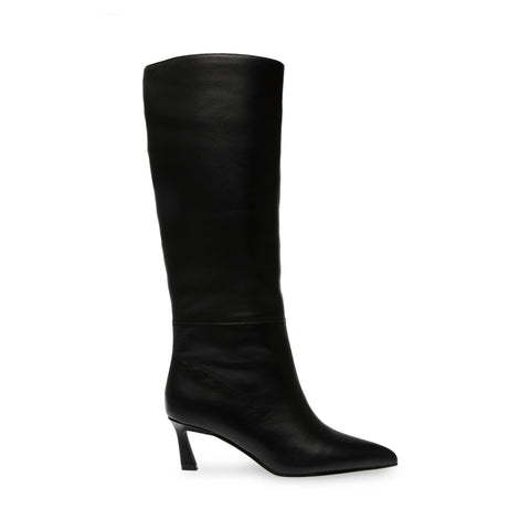 STEVE MADDEN LAVAN BOOTS BLACK LEATHER BLACK