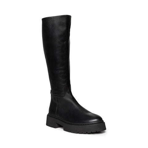 STEVE MADDEN Galina Boots Black Leather Boty