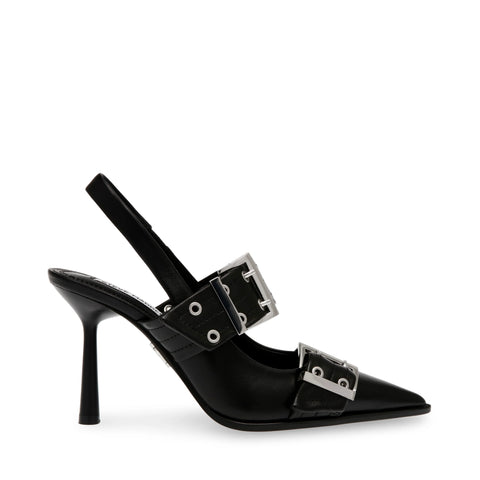 STEVE MADDEN RIESLING SLINGBACKS BLACK LEATHER BLACK