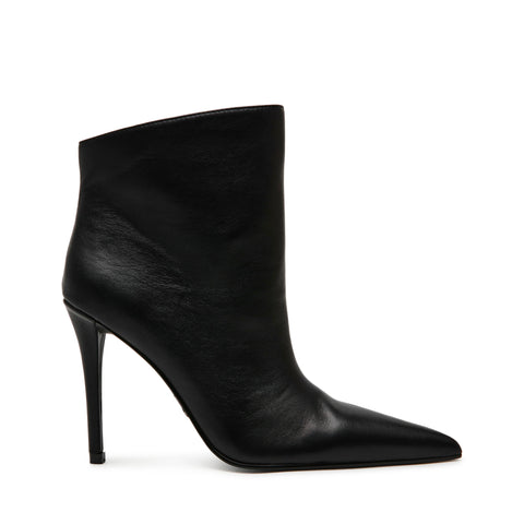 STEVE MADDEN SENTINEL HEELED ANKLE BOOTS BLACK LEATHER BLACK