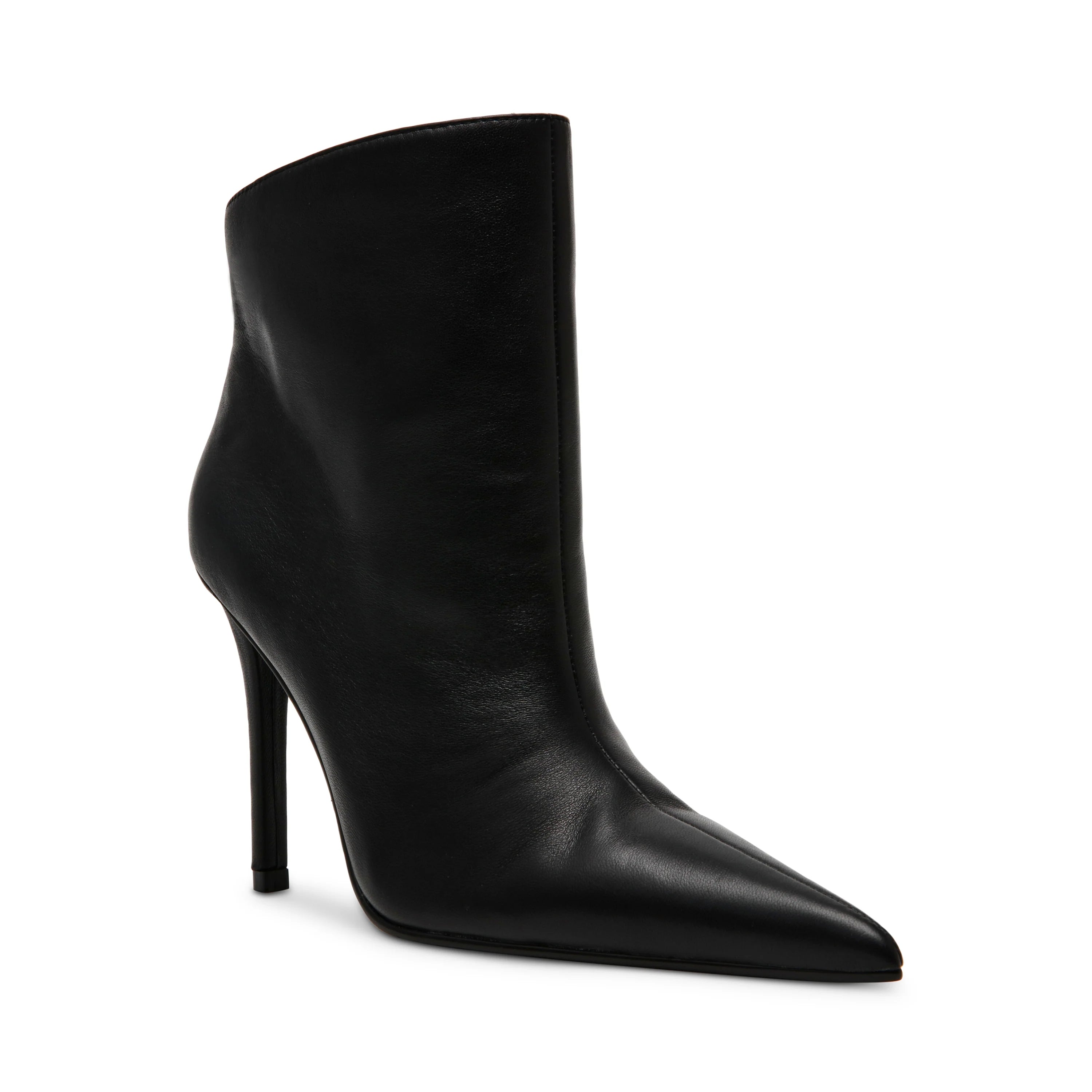 Sentinel Heeled Ankle Boots Black Leather- Hover Image