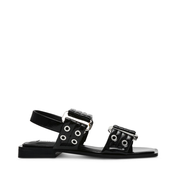 SARIA FLAT SANDALS BLACK PATENT