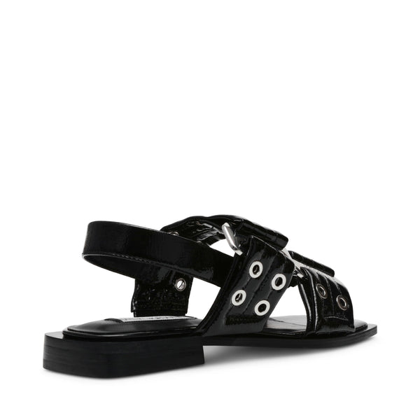 SARIA FLAT SANDALS BLACK PATENT