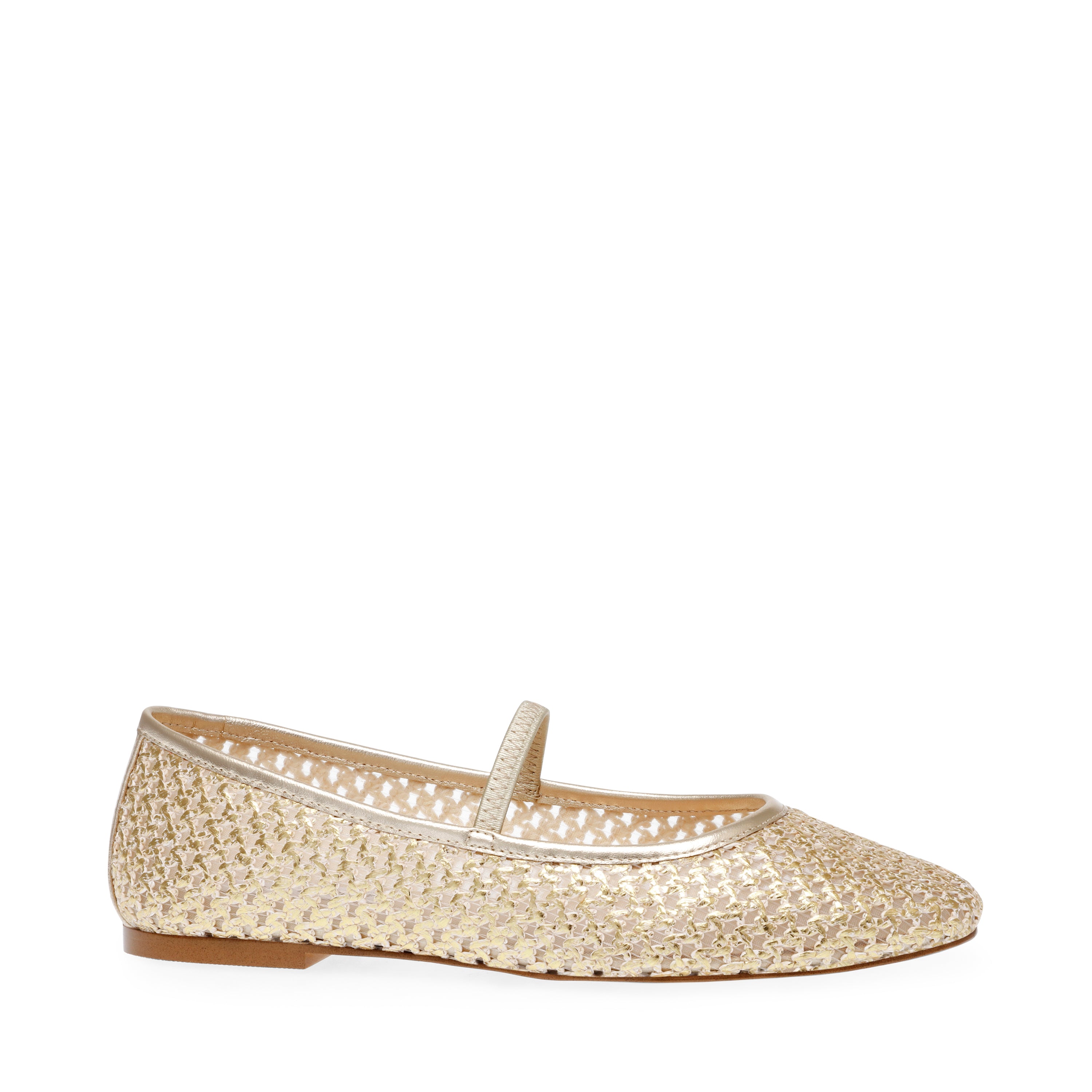 Majorca Flat Shoe GOLD RAFFIA