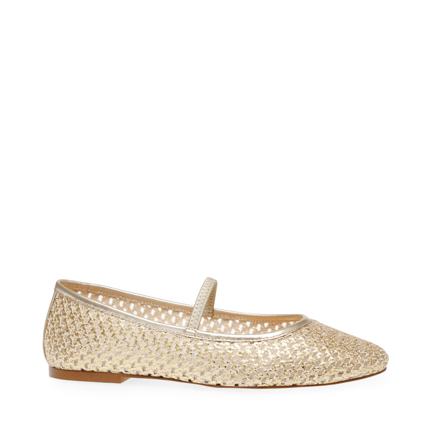 Majorca Flat Shoe GOLD RAFFIA