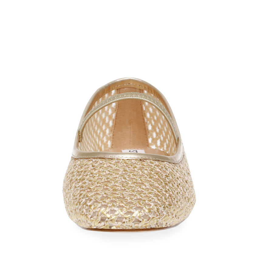 Majorca Flat Shoe GOLD RAFFIA