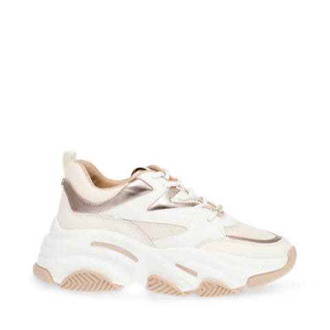 STEVE MADDEN Progressive Sneaker Cream Rose Gold Frontpage – women