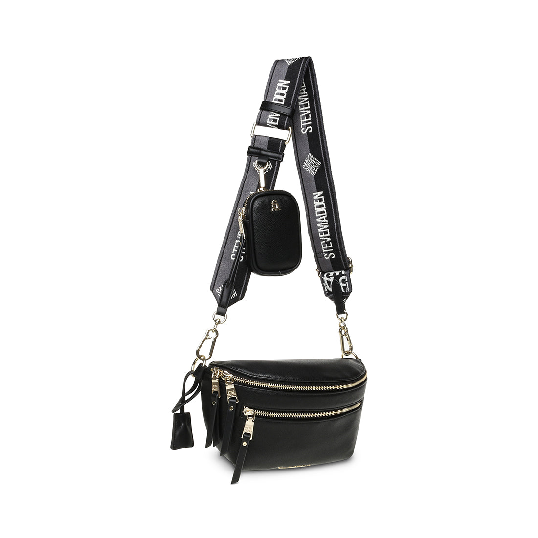 BCLARKE CROSSBODY BAG BLACK/GOLD- Hover Image