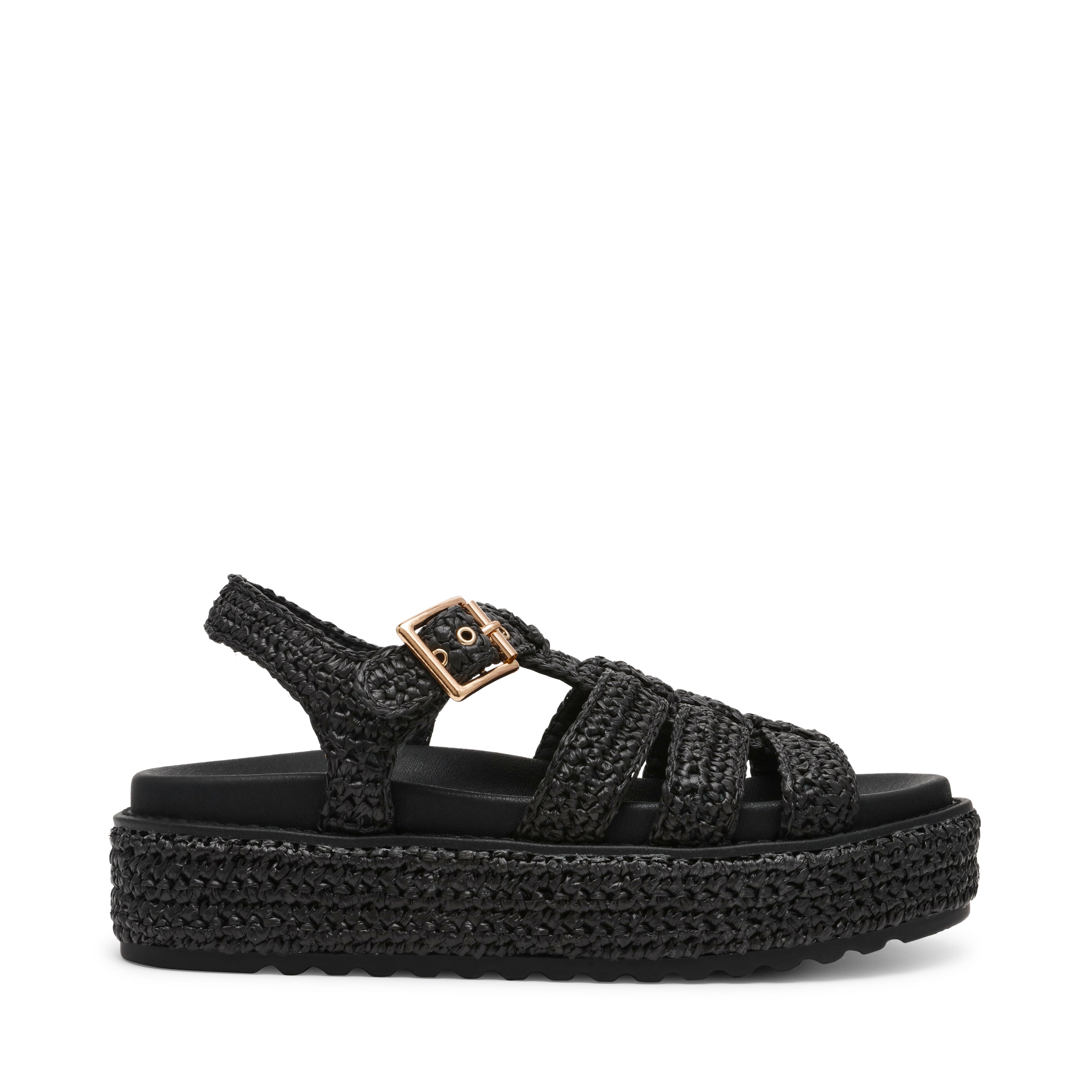 Beeline Sandal BLK RAFFIA