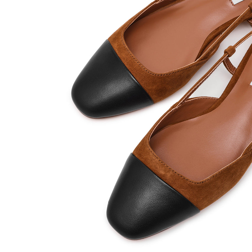 Belinda Flat Shoe DK CHESTNUT BLK