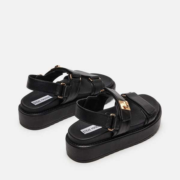 BIGMONA SANDAL BLACK LEATHER - Steve Madden Polska