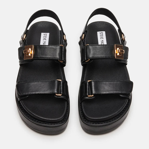 BIGMONA SANDAL BLACK LEATHER - Steve Madden Polska