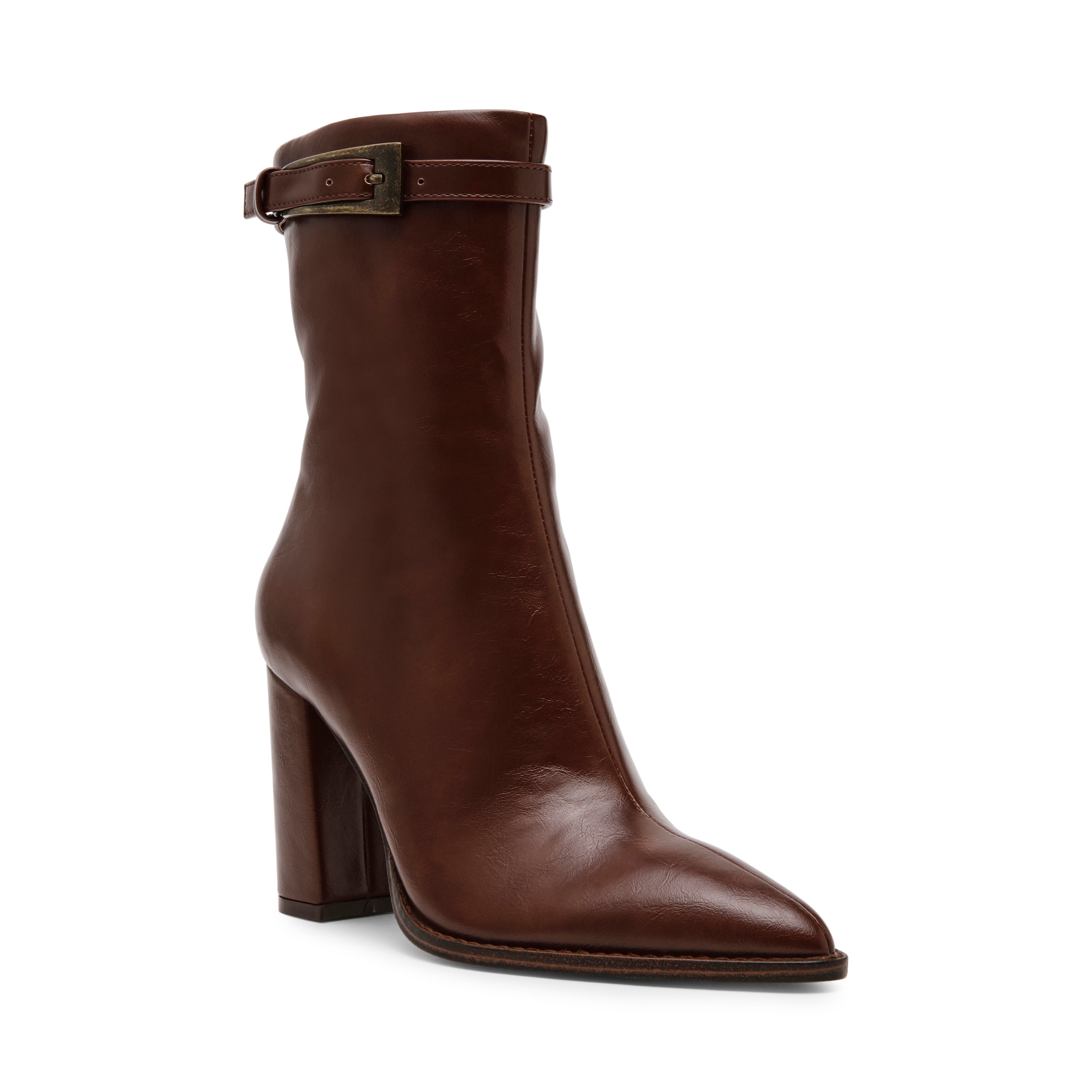 BRENTLEY HEELED ANKLE BOOTS COGNAC- Hover Image