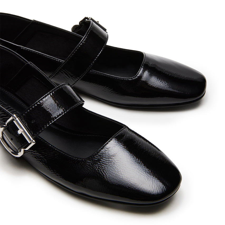 Jenni Flat Shoe BLACK LEATHER