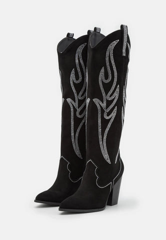 STEVE MADDEN Lasso Black/Stone Cowboy boots